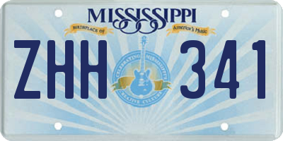MS license plate ZHH341