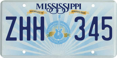 MS license plate ZHH345
