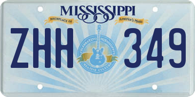 MS license plate ZHH349