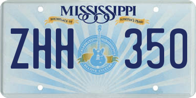 MS license plate ZHH350