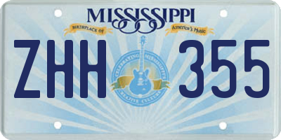 MS license plate ZHH355