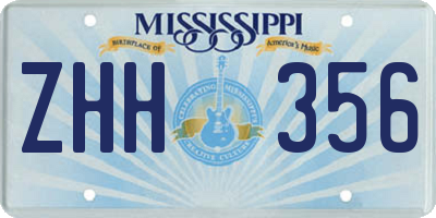 MS license plate ZHH356