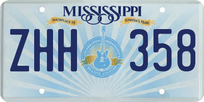 MS license plate ZHH358