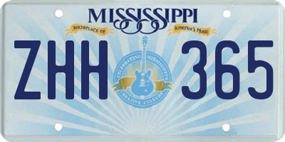 MS license plate ZHH365