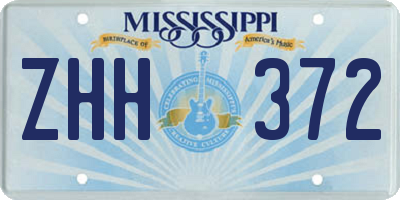 MS license plate ZHH372