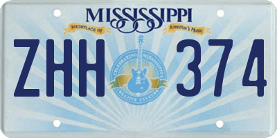 MS license plate ZHH374