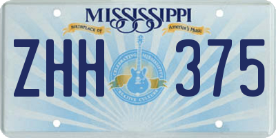 MS license plate ZHH375