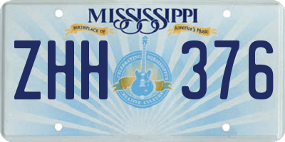 MS license plate ZHH376