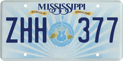 MS license plate ZHH377