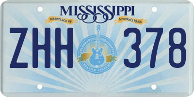 MS license plate ZHH378