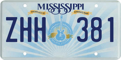 MS license plate ZHH381