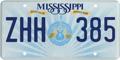 MS license plate ZHH385