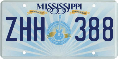 MS license plate ZHH388