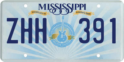 MS license plate ZHH391