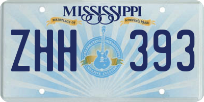 MS license plate ZHH393