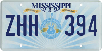MS license plate ZHH394