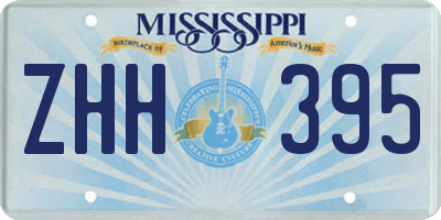 MS license plate ZHH395