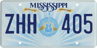 MS license plate ZHH405