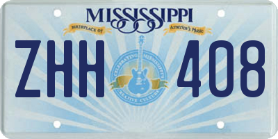 MS license plate ZHH408