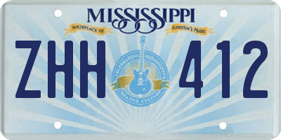MS license plate ZHH412