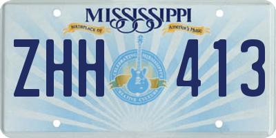 MS license plate ZHH413