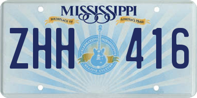 MS license plate ZHH416