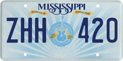 MS license plate ZHH420