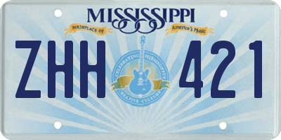 MS license plate ZHH421