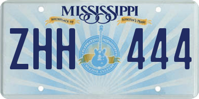 MS license plate ZHH444