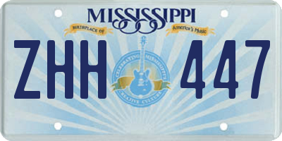MS license plate ZHH447