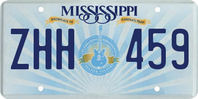 MS license plate ZHH459