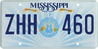 MS license plate ZHH460