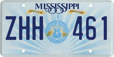 MS license plate ZHH461