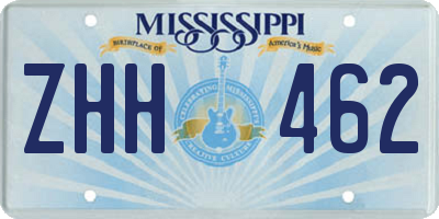 MS license plate ZHH462