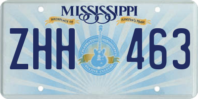 MS license plate ZHH463