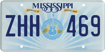 MS license plate ZHH469