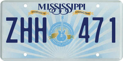 MS license plate ZHH471