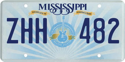 MS license plate ZHH482
