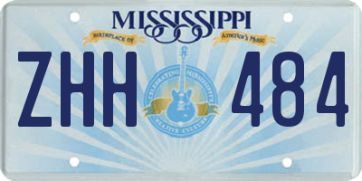 MS license plate ZHH484