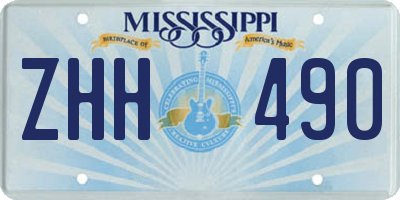 MS license plate ZHH490