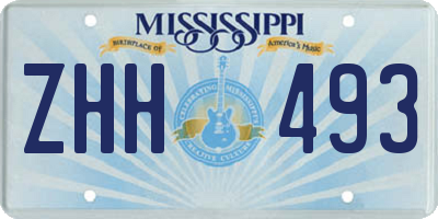 MS license plate ZHH493
