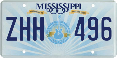 MS license plate ZHH496