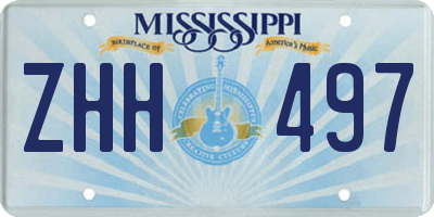 MS license plate ZHH497