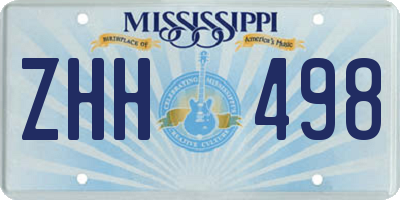 MS license plate ZHH498