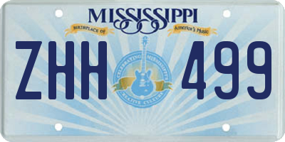 MS license plate ZHH499