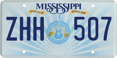 MS license plate ZHH507