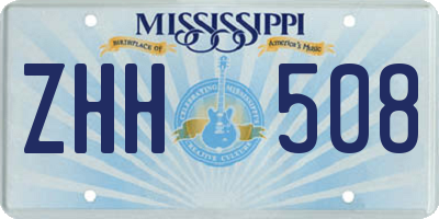 MS license plate ZHH508