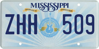 MS license plate ZHH509