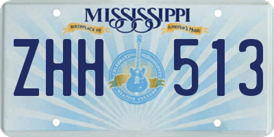 MS license plate ZHH513