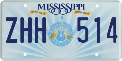MS license plate ZHH514